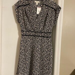 Floral Black and Ivory Dress